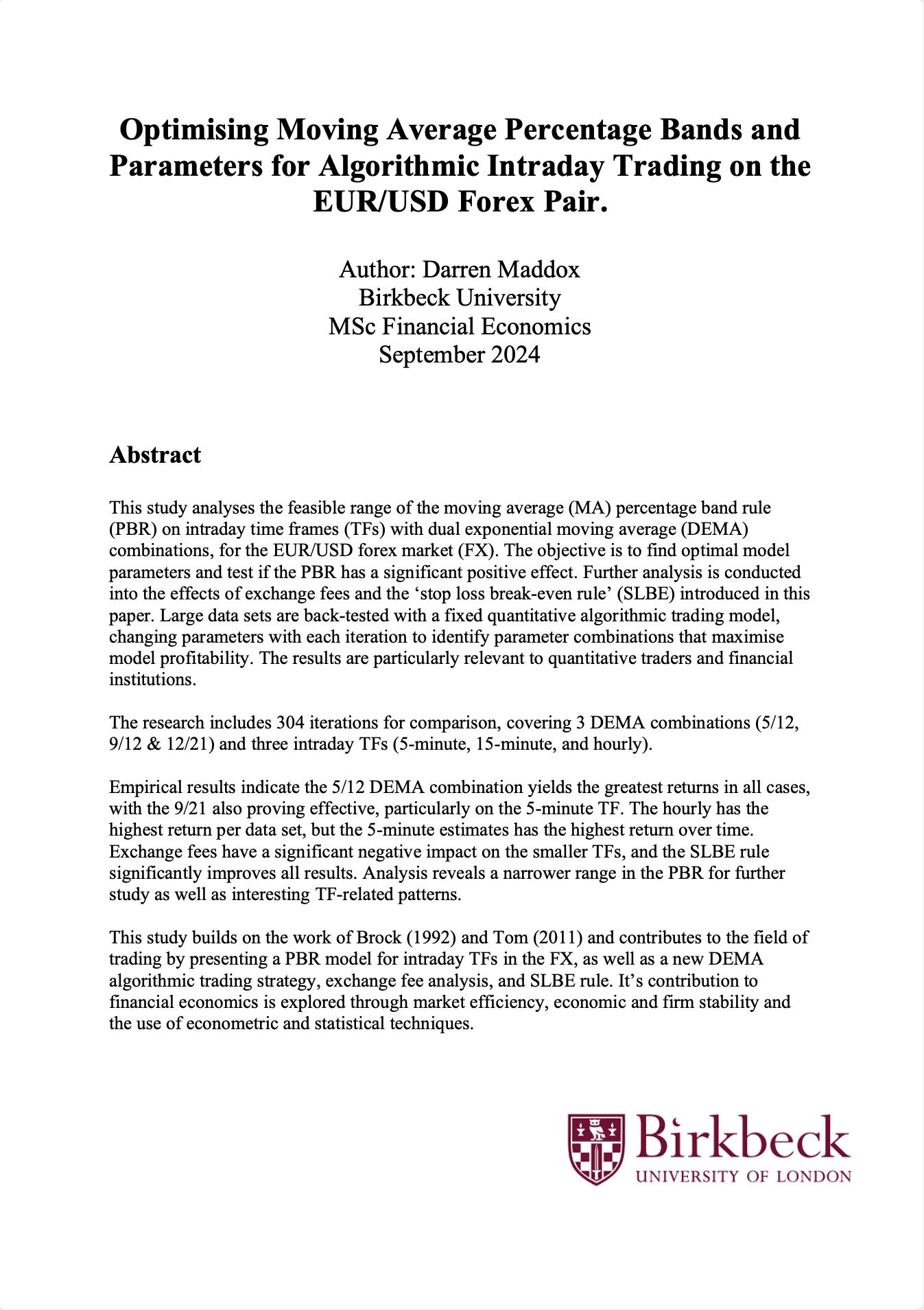 Dissertation Front Page